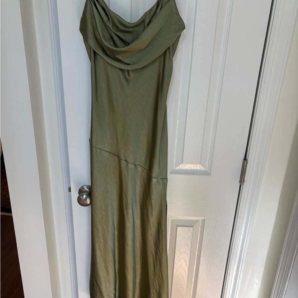 Selfie Leslie Asymmetrical Olive Dress